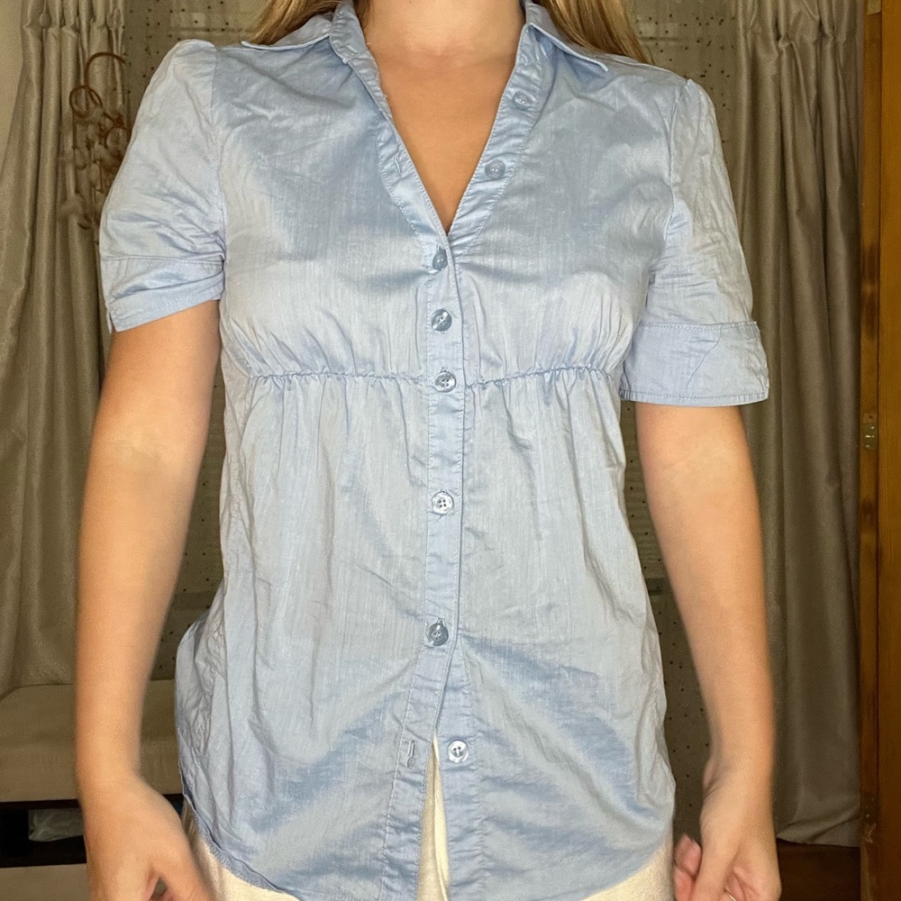 Blue button down